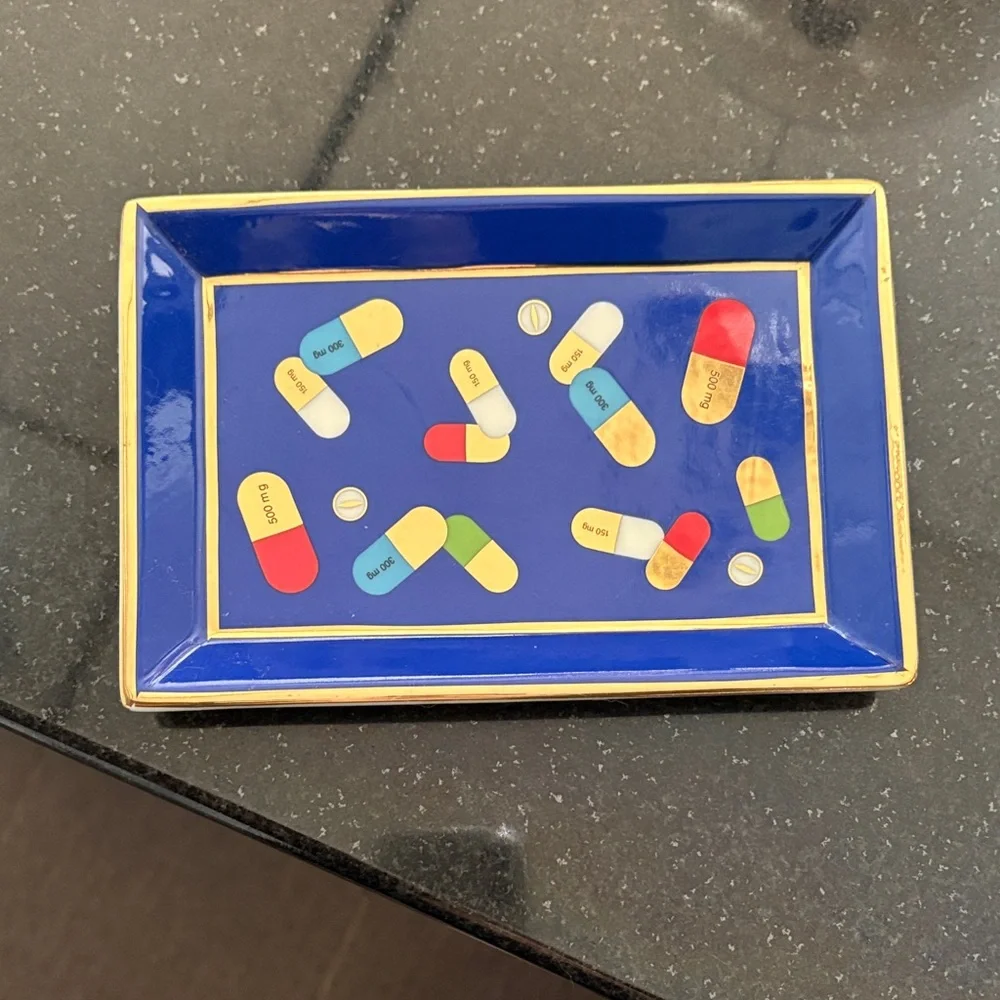 Jonathan Adler White and Blue Decorative Tray